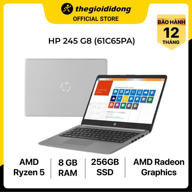 Laptop HP 245 G8 R5 5500U/8GB/256GB/14&quot;F/Win11/(61C65PA)/Bạc - Hàng chính hãng