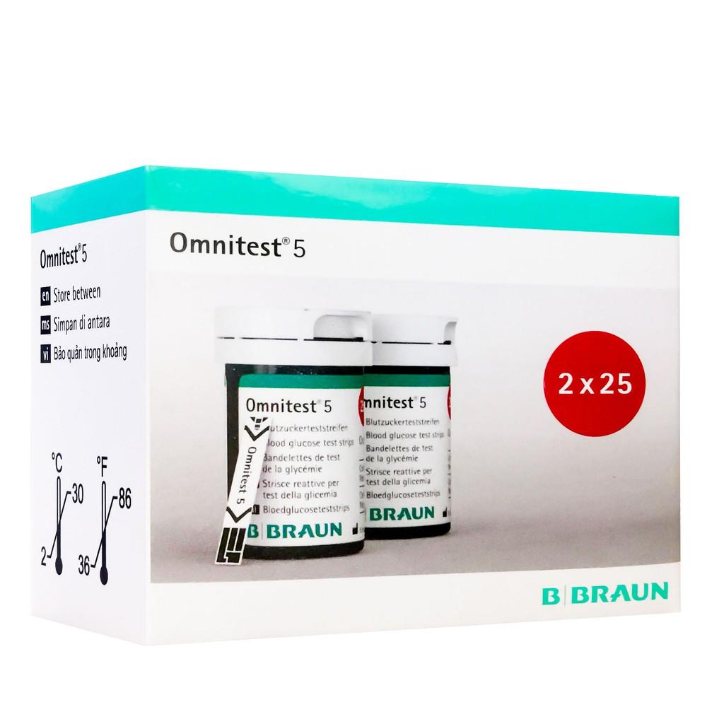 Que thử đường huyết OMNITEST 5 STRIPS 2X25 ( BOX 50)