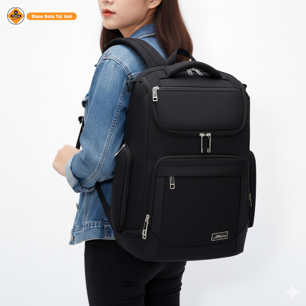 Balo laptop Xbags Prime X, Balo công sở màu đen 15.6 inch, nhiều ngăn tiện lợi, Đẳng cấp thời trang