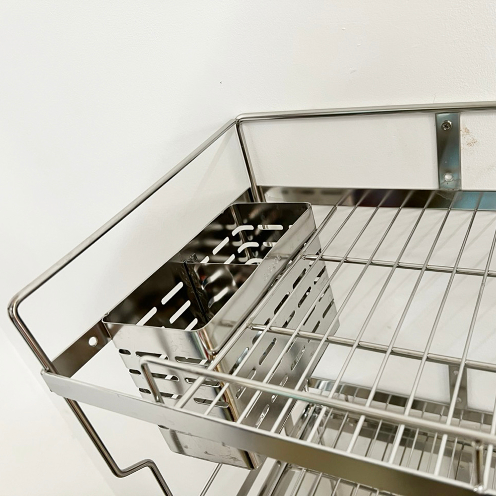 Kệ Chén 2 Tầng Có Khay Hứng Nước Inox 304 KB-825
