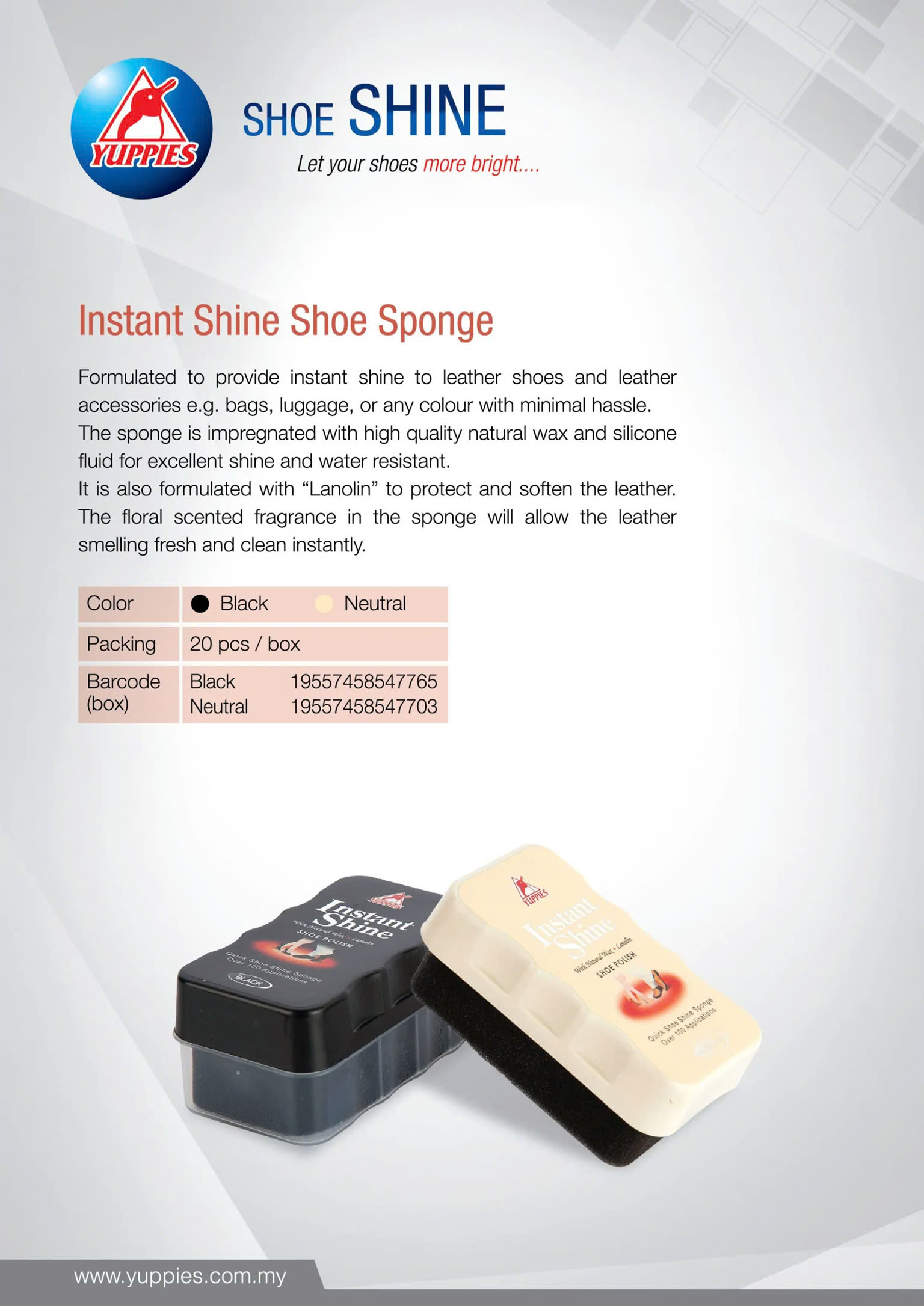 Xi tạo bóng Instant Shine, chuyên để tạo bóng cho đồ da thật, giả da, gỗ, nhựa và các bề mặt khác