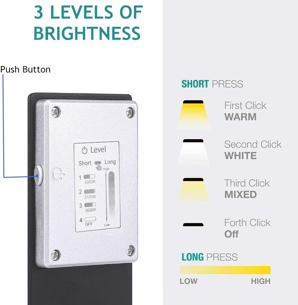 Đèn đọc sách LED, Đèn đọc sách, 3 chế độ màu Có thể điều chỉnh độ sáng