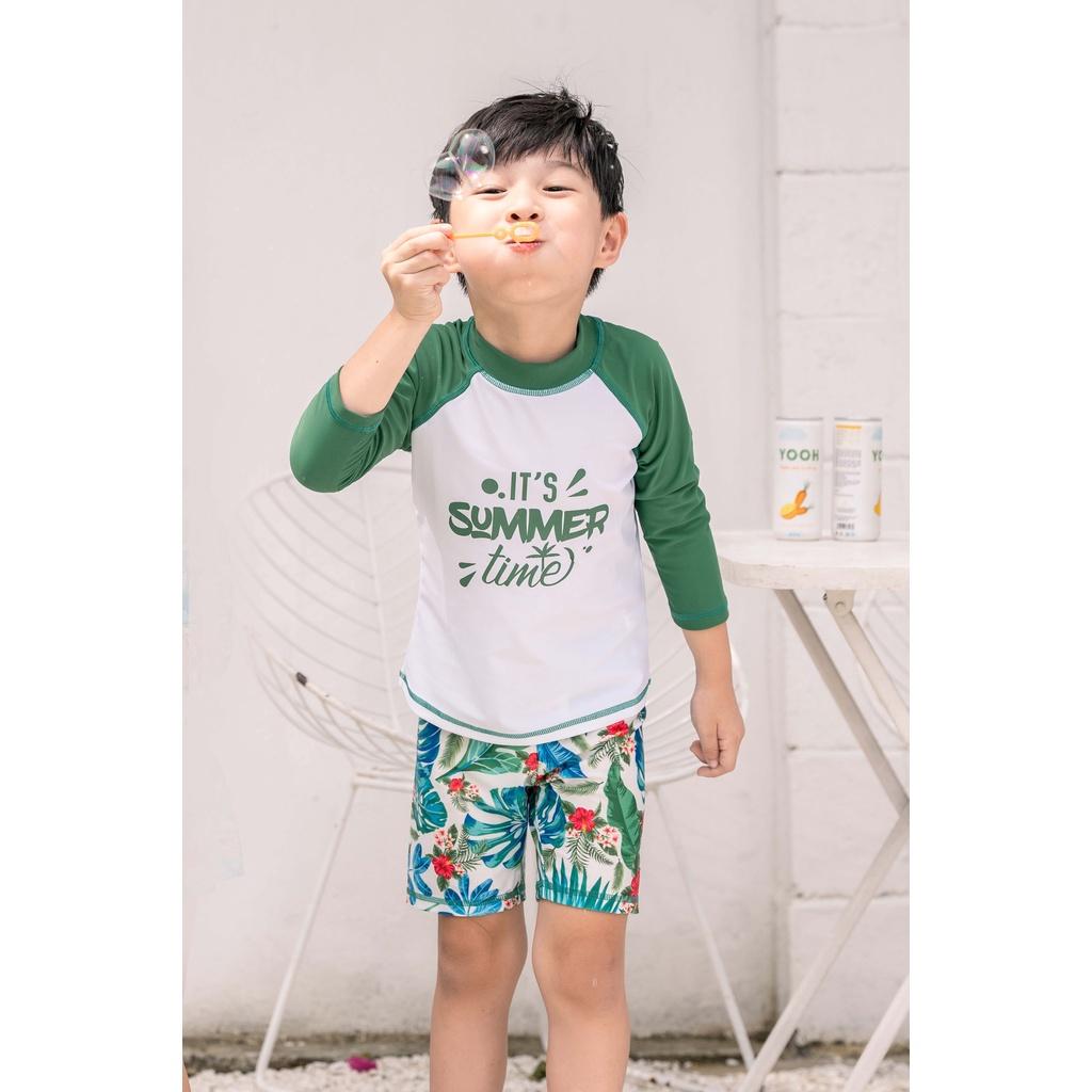 Đồ bơi áo tắm em bé BIKINI PASSPORT KID - Bé trai quần lửng, áo dài - Họa tiết - KD028_HOT