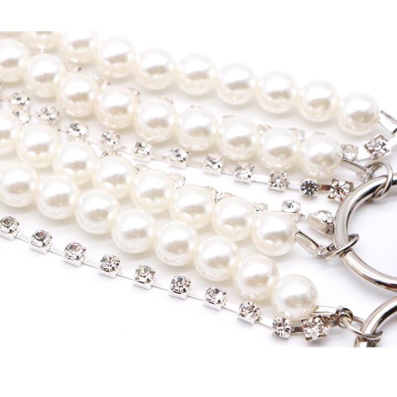 Thời Trang Treo Áo Nữ Ngọc Trai Cao Cấp Thắt Lưng Da Treo Áo Nam Có Thể Điều Chỉnh 3 Kim Loại Kẹp Đai Dây Gợi Cảm Treo Áo