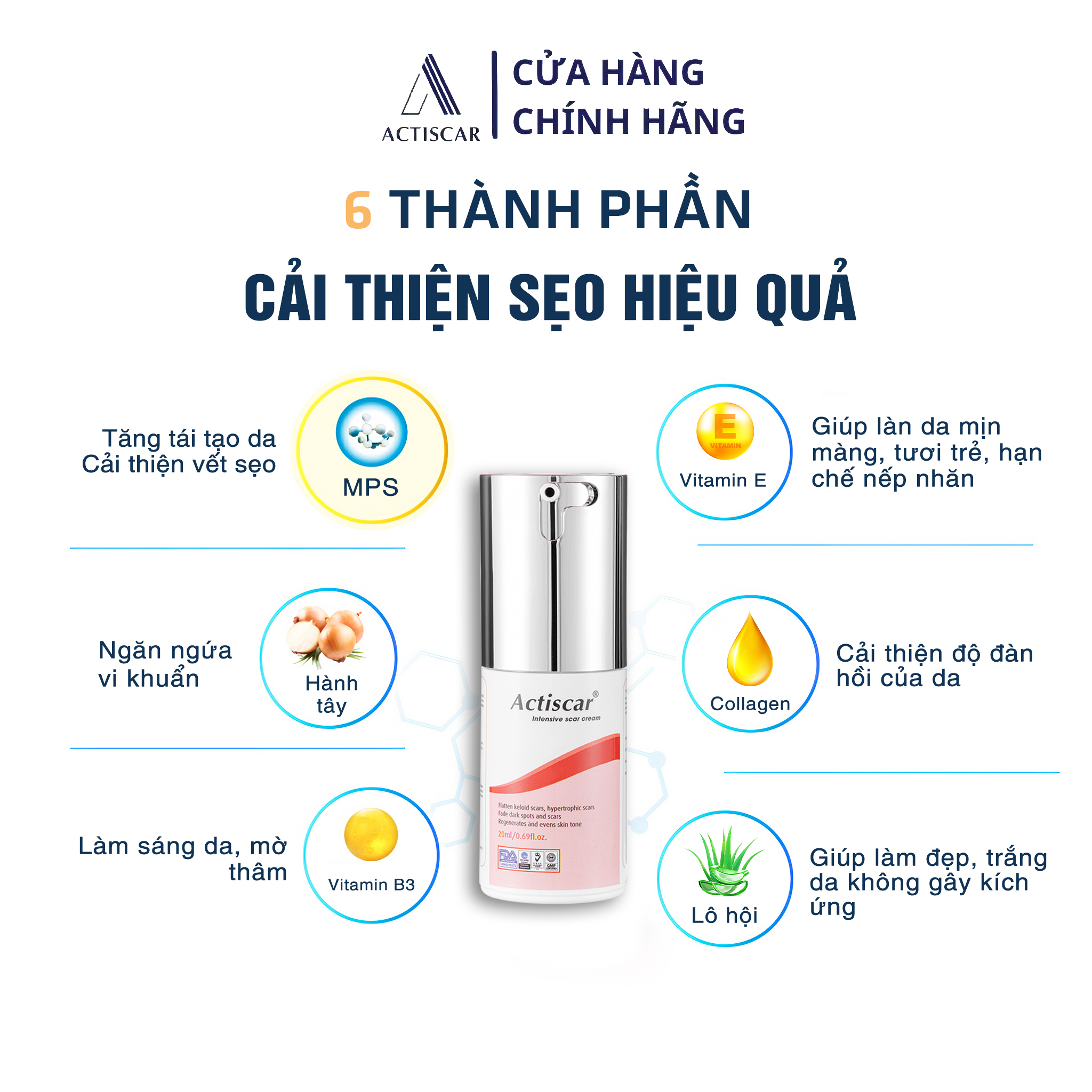 Kem Xóa Sẹo Lồi, Sẹo Phì Đại Actiscar