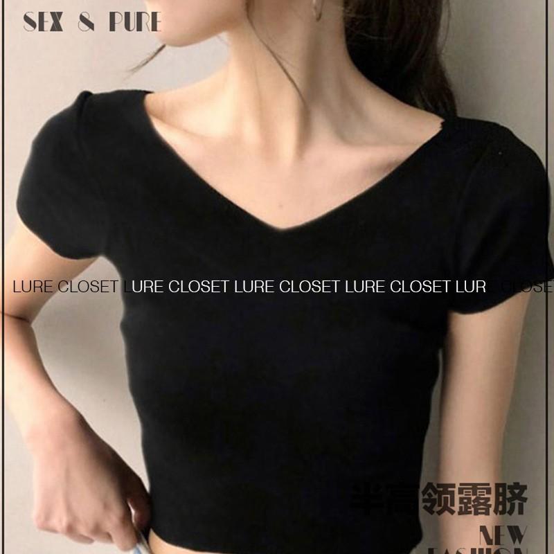 Áo Thun croptop cổ hình trái tim