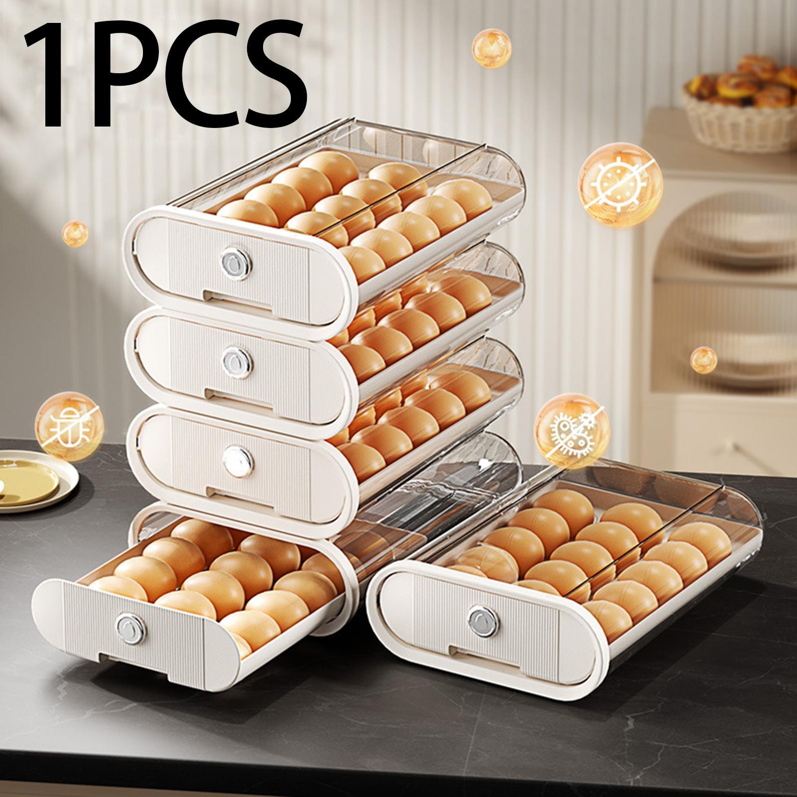 Egg Storage Container Egg Tray Egg Holder with Lids for Shelf Pantry Cabinet