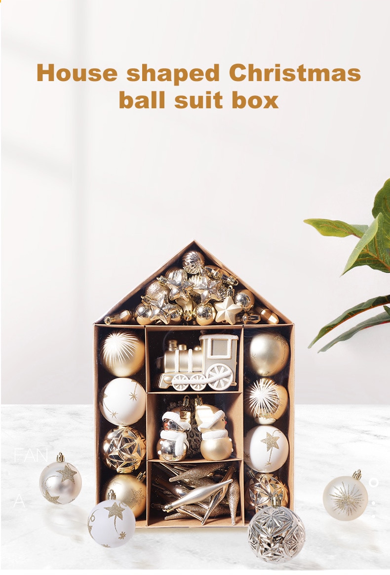 Trọn bộ phụ kiện trang trí cây thông Noel 70pcs Christmas Ball Ornaments Set For Holiday Home Party Decorat