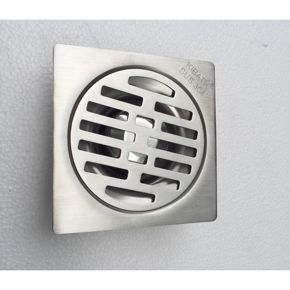 Hố Ga Thoát Sàn Inox 304 Kibath - 15X15 Cm - Ống 90