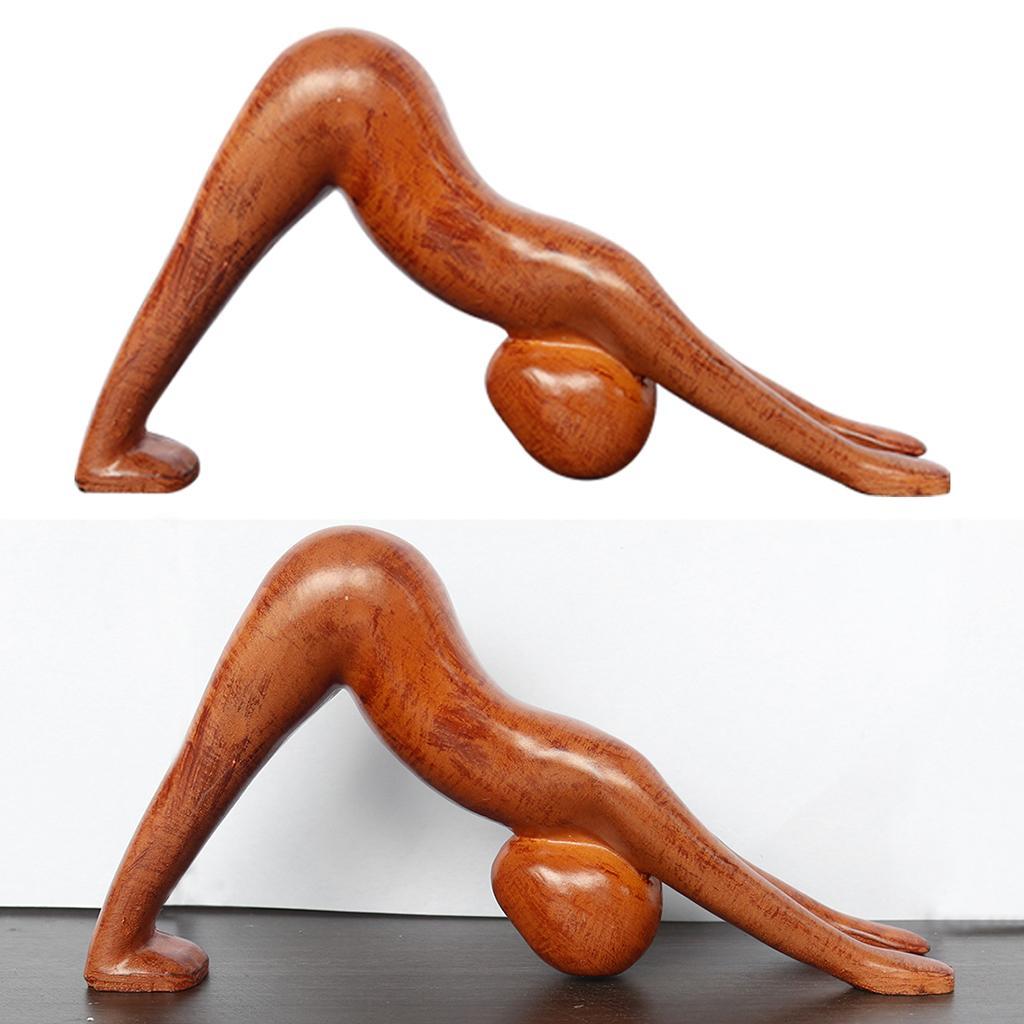 2x Female Yoga Statue Sculpture Figure Figurines Tabletop Yoga Studio Decor