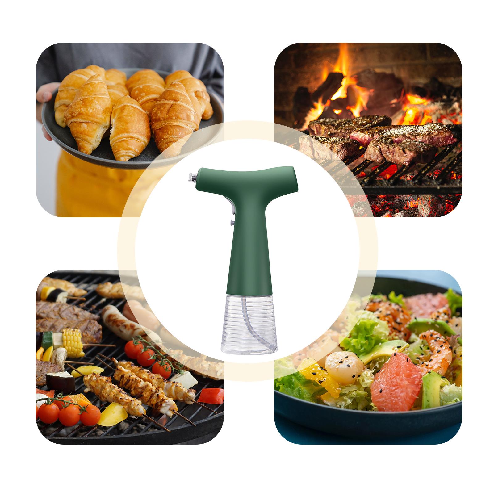 240mL Auto Olive Oil Sprayer With 2 Modes Adjustable Flow Refillable Spray Bottle USB Oil Dispenser