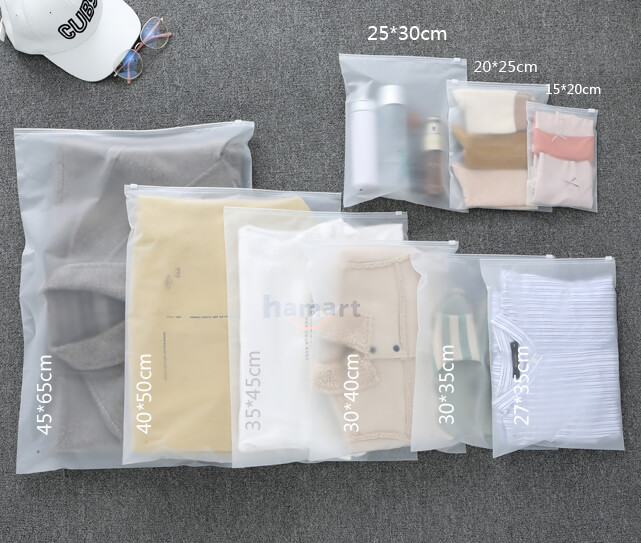 Túi Zip Đựng Quần Áo Mỹ Phẩm Đồ Lót Du Lịch Ziplock Mờ Lưu Trữ Đồ Khoá Kín Chống Thấm Tiện Lợi