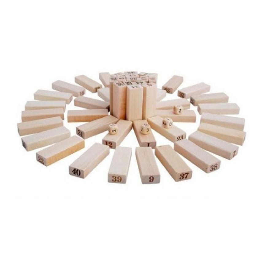 Rút gỗ số thông minh 48 thanh loại to - Domino gỗ cho bé