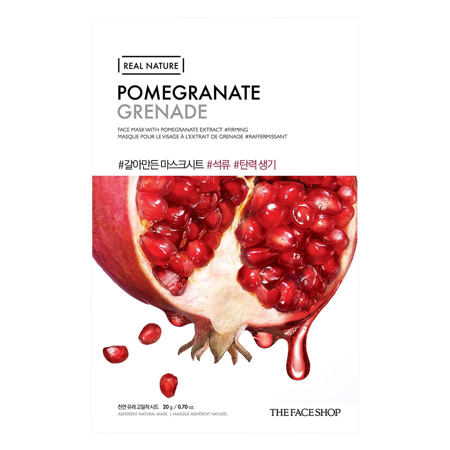 Bộ 10 Miếng Mặt Nạ Giấy The Face Shop Real Nature Mask Pomegranate 20g