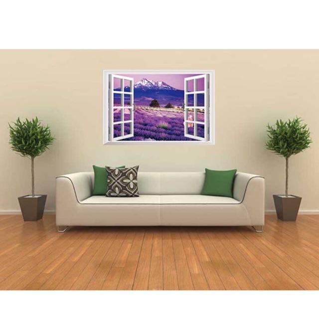 Decal dán tường Khung cửa oải hương