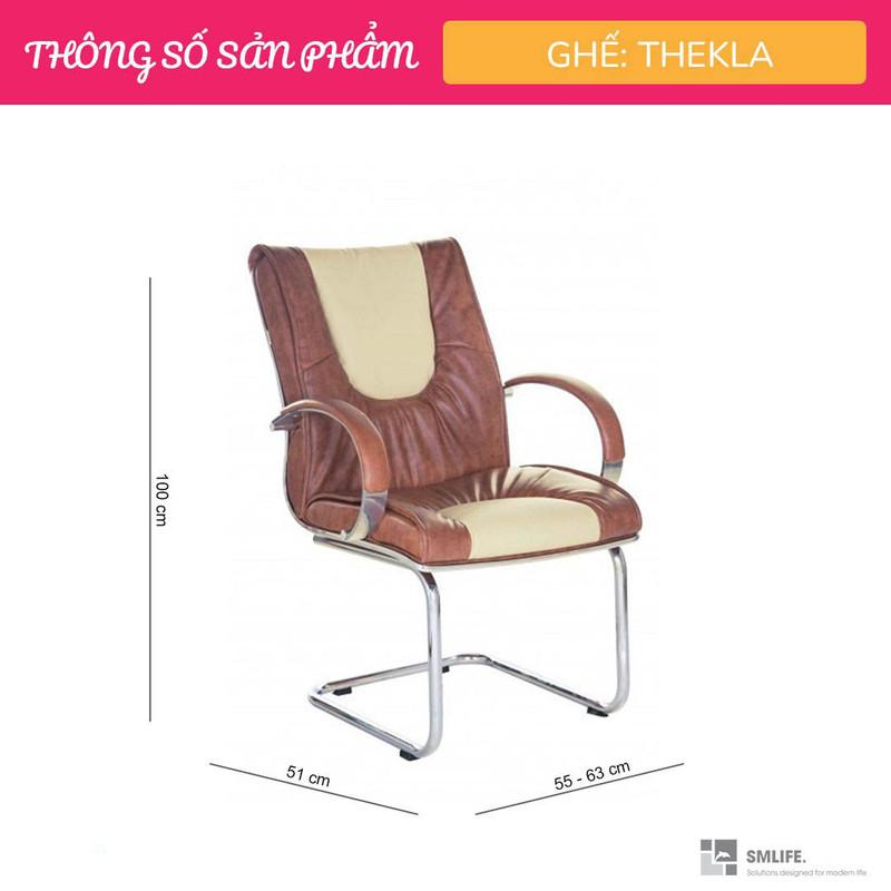 Ghế văn phòng chân quỳ inox bọc da SMLIFE Thekla