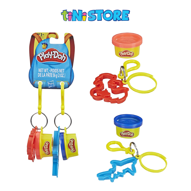 Đồ chơi hộp đất nặn móc khóa khủng long và cá mập Play Doh