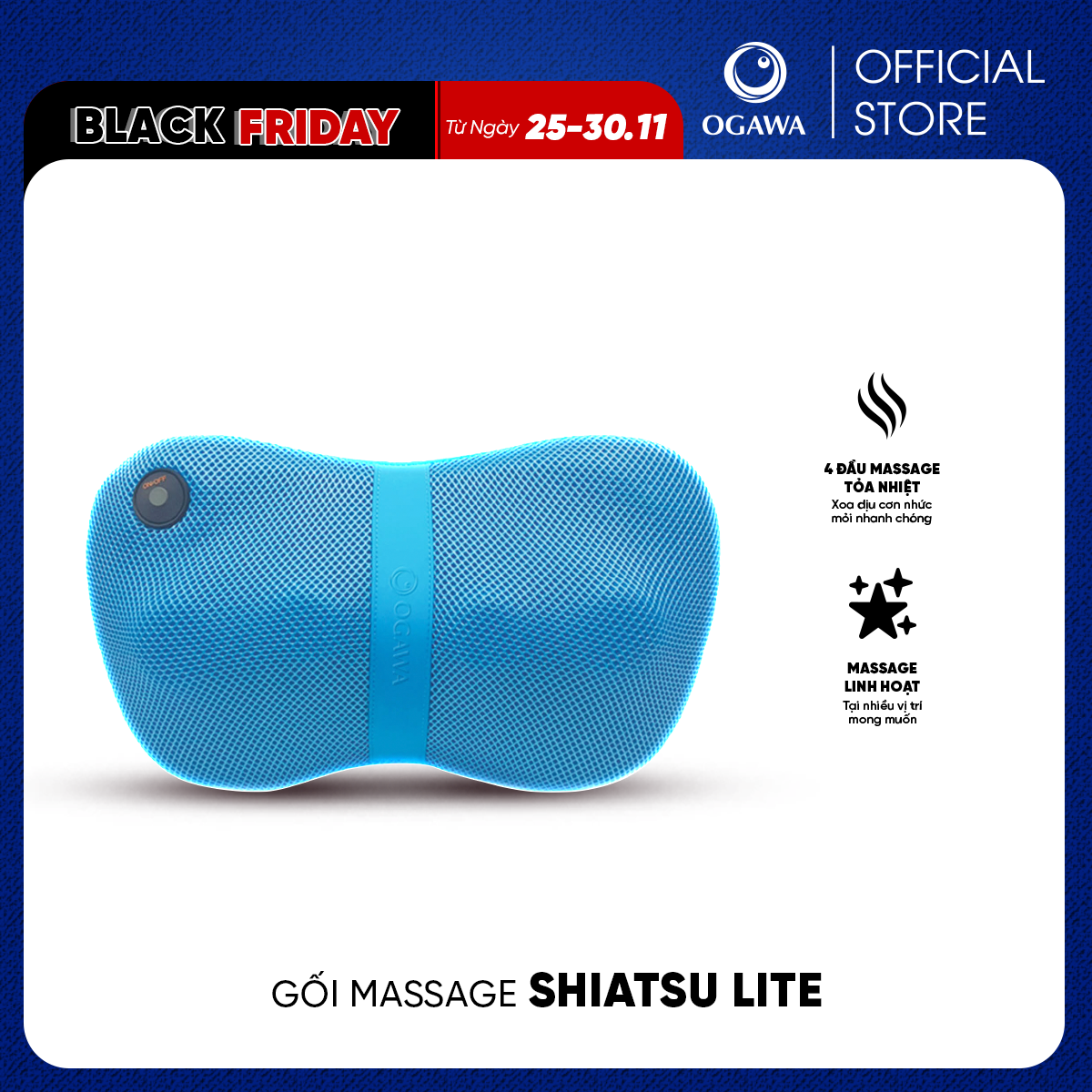 [OGAWA] Gối massage Shiatsu Lite