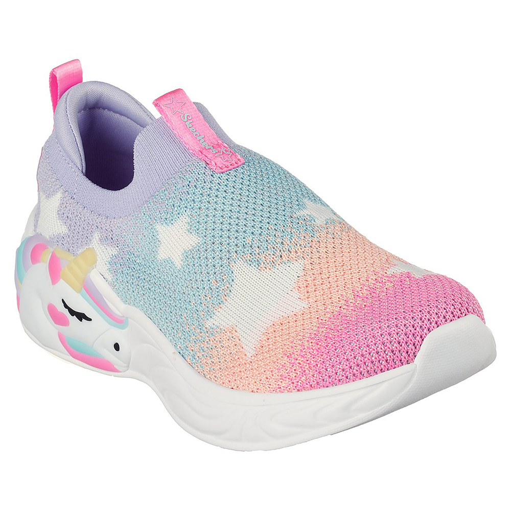 Skechers Bé Gái Giày Thể Thao Thường Ngày, Đi Học S-Lights Unicorn Dreams Sherbert Stars Air-Cooled Memory Foam Bio-Dri, Lights, Magical Collection, On/Off Button, Thematic - 302328L-MLT