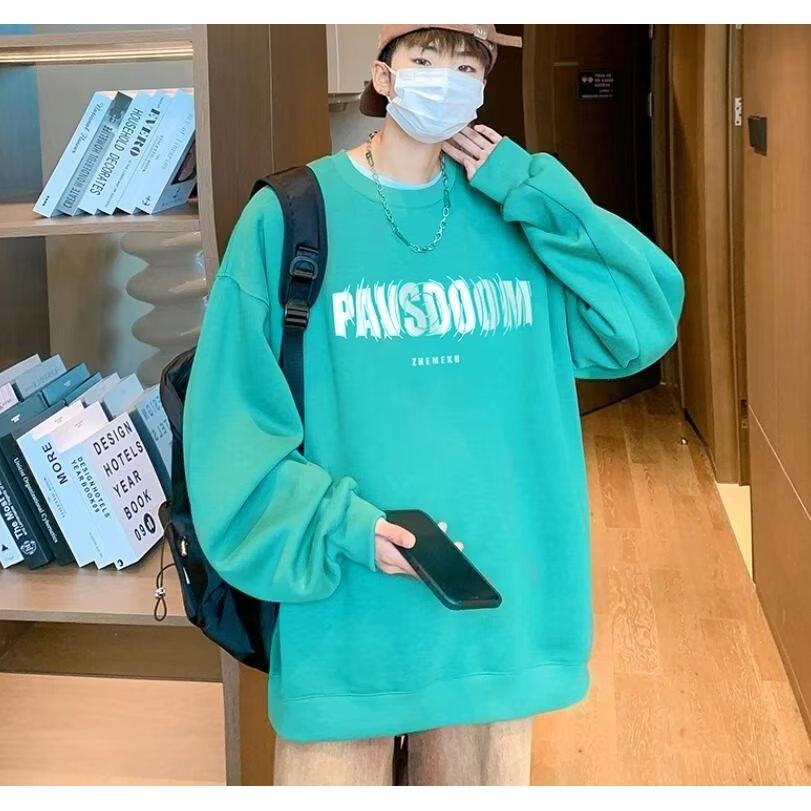Áo Hoodie Tay Dài Cổ Tròn In Họa Tiết Thời Trang Mùa Thu Phong Cách Âu Mỹ Cổ Điển size M-3XL