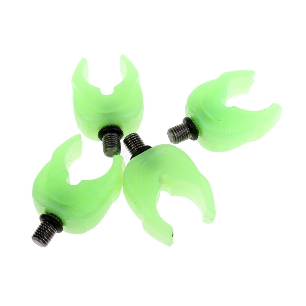 4pcs Fluorescent Fishing Rod Rest Butt Rest Head Luminous Gripper Grips L