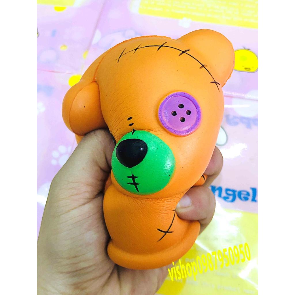 Squishy Lớn JUMBO Hình GẤU NGƯỜI NỘM mắt cúc áo Đồ Chơi Xốp Giảm Stress Hình mềm mịn dễ Thương đàn hồi Cho Bé
