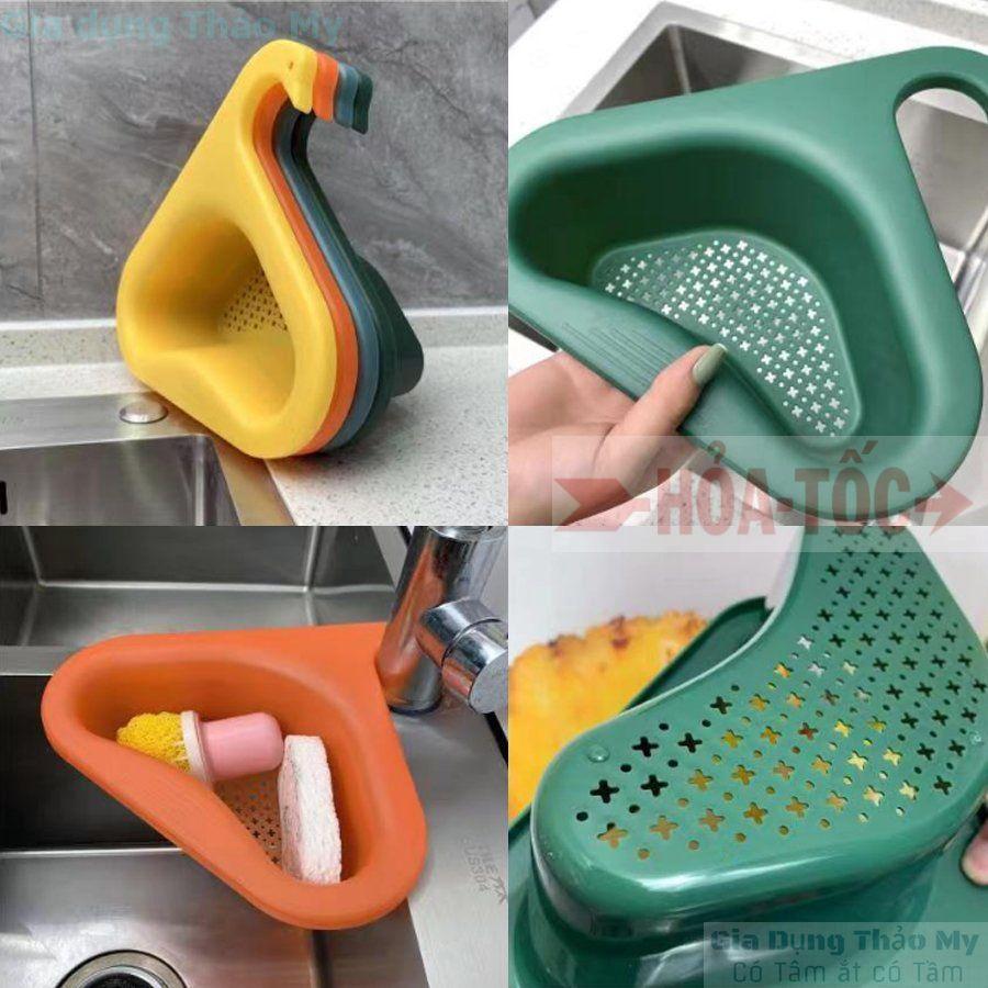 Khay Lọc Rác Gắn Bồn Rửa Bát Có Móc Treo Hình Thiên Nga