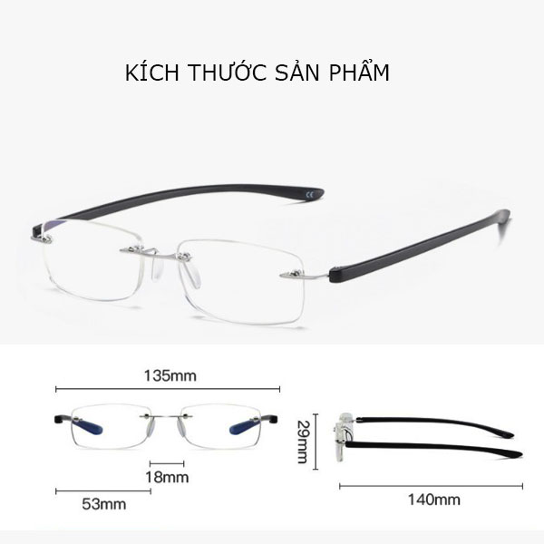 Kính lão thị khung to tròn cực sáng và rõ kính viễn thị nam nữ trung niên sẵn độ +100 đến +400 theo nhu cầu_KT96