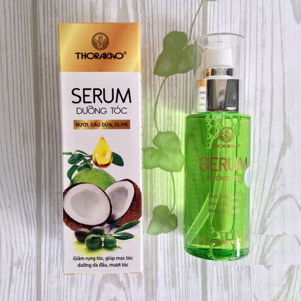 Bộ Sản Phẩm Dưỡng Tóc và Ngăn Rụng Tóc Thiên Nhiên Hoàn Hảo Từ Thorakao: Dầu Gội và Xả Hoa Bưởi 400ml + Serum Dưỡng Tóc Tinh Chất Bưởi, Dầu Dừa, Dầu Olive 75ml