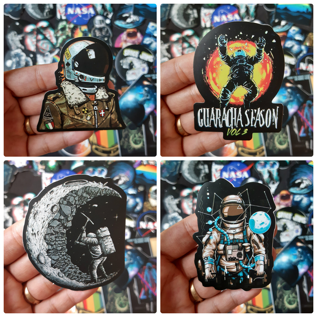 Bộ Sticker dán cao cấp chủ đề NASA - Dùng dán Xe, dán mũ bảo hiểm, dán Laptop