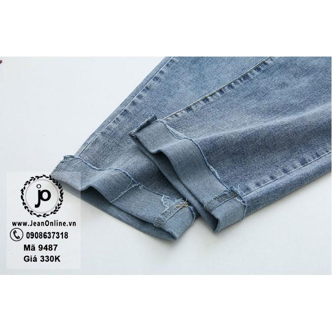 Bigsize Nữ - Jean Ống Suông Lật Lai