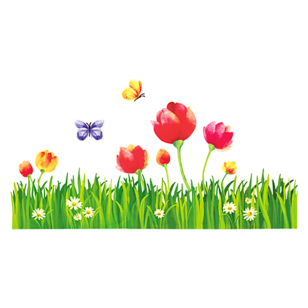 Decal Dán Tường Chân Tường Hoa Tulip Binbin CT08 (120 x 65 cm)