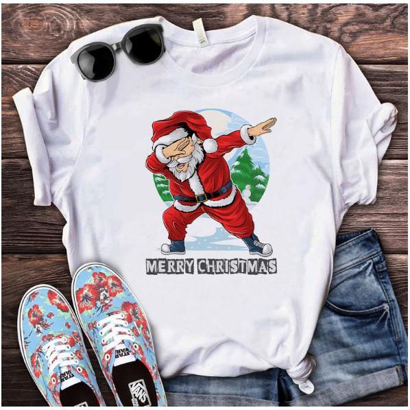 Áo thun nam nữ in hình giáng sinh cổ tròn form rộng vải mềm mại - Quà tặng Noel
