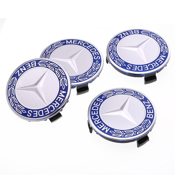 01 CHIẾC Logo chụp mâm, ốp lazang bánh xe ô tô Mercedes Benz đường kính 75mm mã MDE75-1