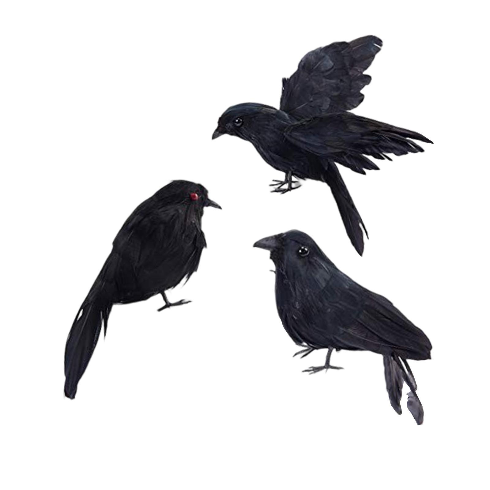 Halloween Black Feathered  Halloween Decoration Birds for Decoration