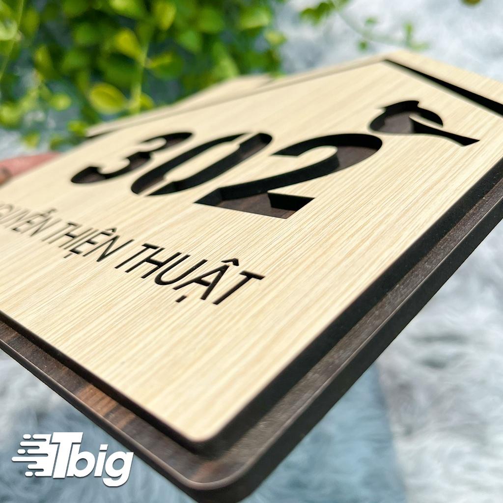 Bảng địa chỉ số nhà hình ngôi nhà có sẵn keo 2 mặt bằng gỗ MDF cắt laser