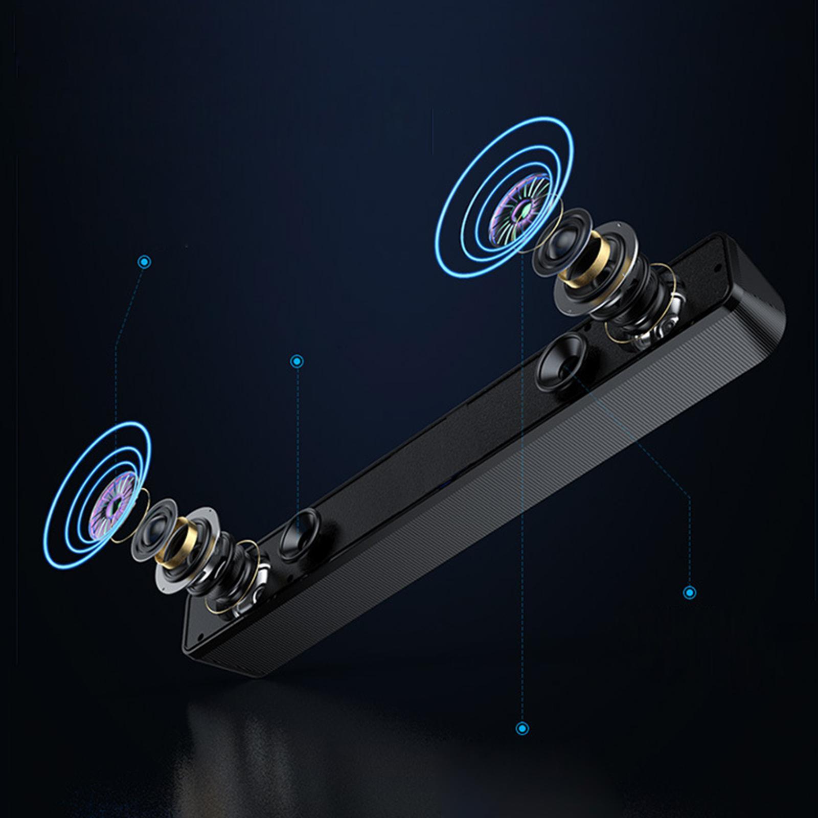 Sound Bar   Bluetooth Speaker Volume Control USB Battery Powered for PC