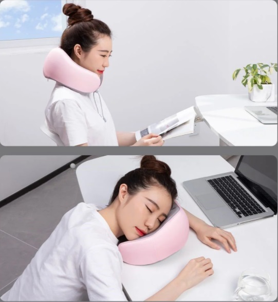 Gối mềm chữ U chống mỏi cổ, vai gáy, đi tàu xe Baseus Thermal Series Memory Foam U-Shaped Neck Pillow (with 2 Packs of Hot Compress Patches for Replacement) - Hàng nhập khẩu