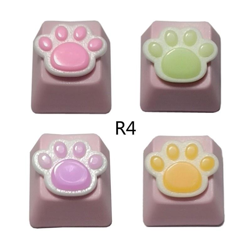 HSV 1PC DIY Keycap Cute Pure Lovely Cat Paw Keycap Mechanical Keyboard Keycap R4 Pink Key Cap Pink Cat Paw keycaps