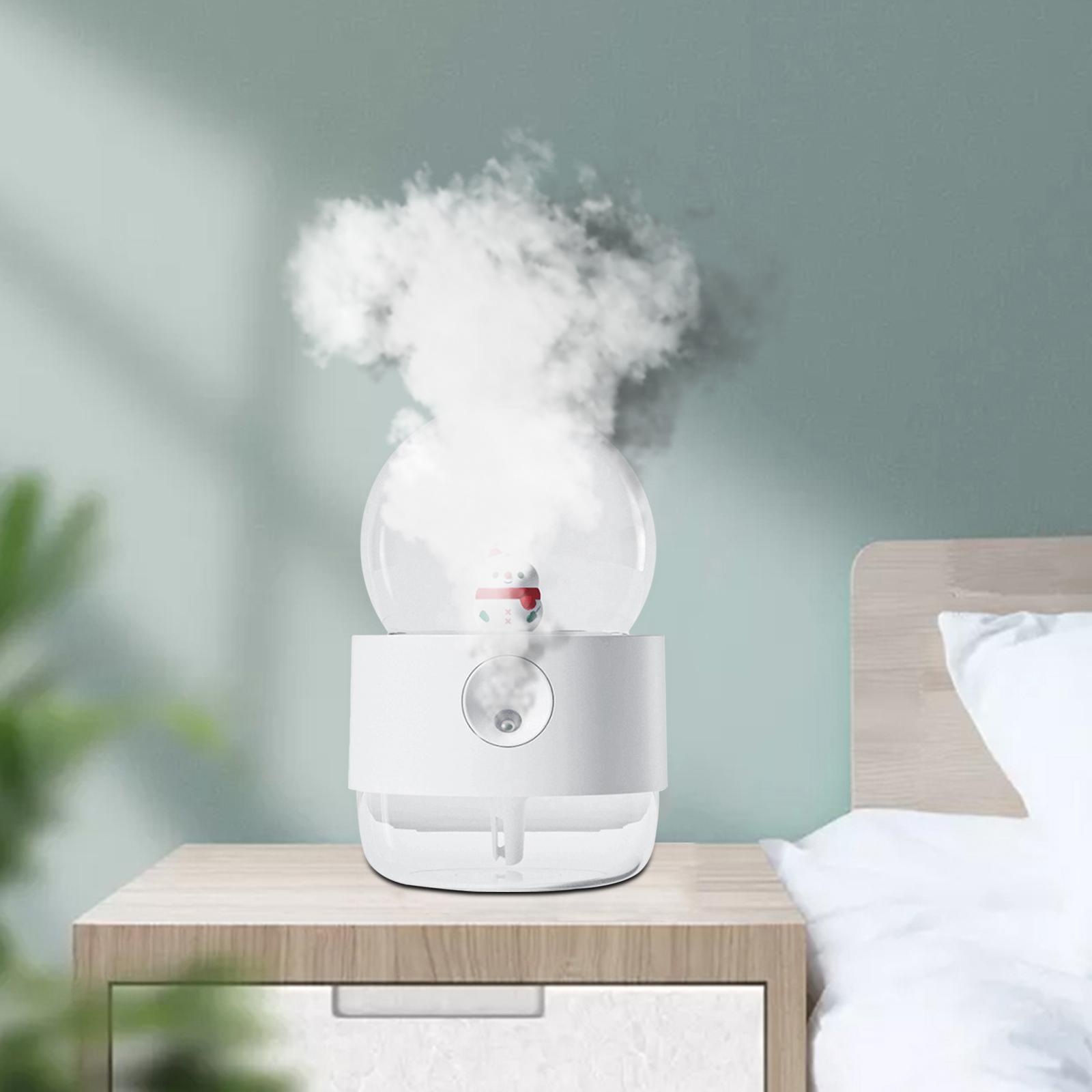 Desktop Humidifiers, 300ml Small Air Humidifier, Rotating Crystal Ball Mini Humidifiers, Cool Mist Sprayer with Night Light for Home,Office, Plants
