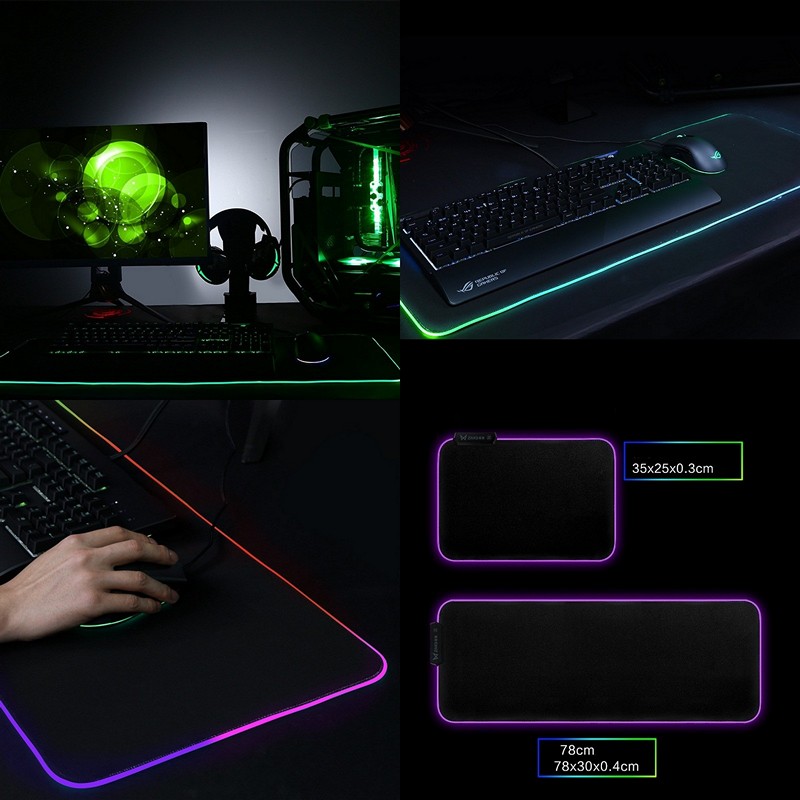 Lót chuột Mouse pad Led RGB 780*300*3mm - hàng nhập khẩu