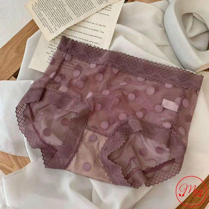 QUẦN LÓT REN LƯỚI CHẤM BI XUyÊN THẤu CẠP REN