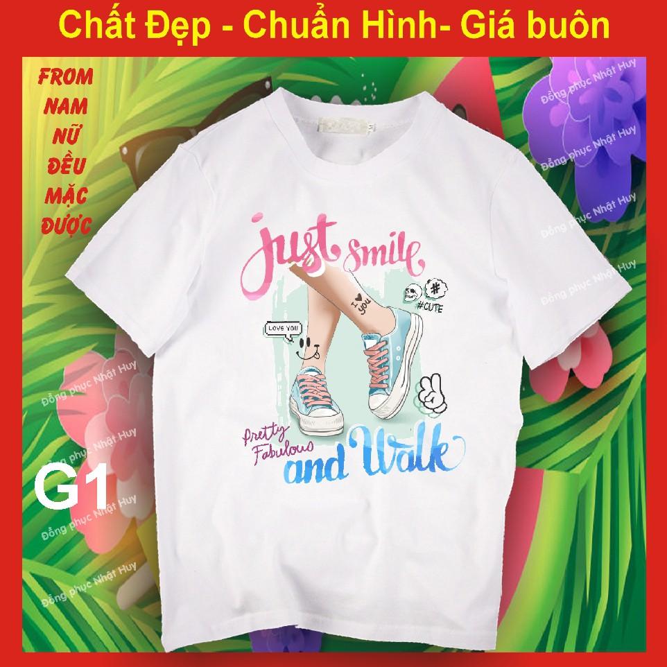 Áo thun in giày đẹp G31, chất đẹp, bao đổi trả, giầy dây, đôi giày đẹp, JUST DO IT