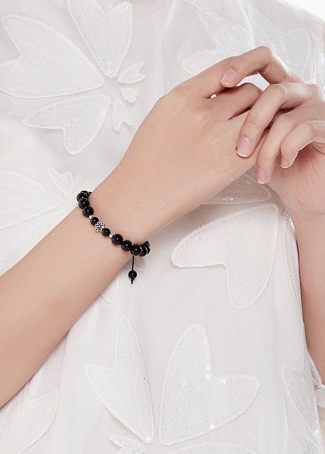 Vòng Tay Đá Obsidian Mix Charm Ngọc Quý Gemstones VT27