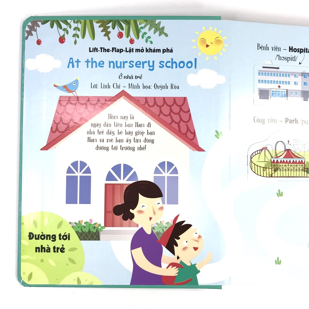 Sách Lift The Flap Lật Mở Khám Phá - At The Nursey School Ở Nhà Trẻ - Cho Bé 0-6 Tuổi Hào Hứng Đi Học Mẫu Giáo