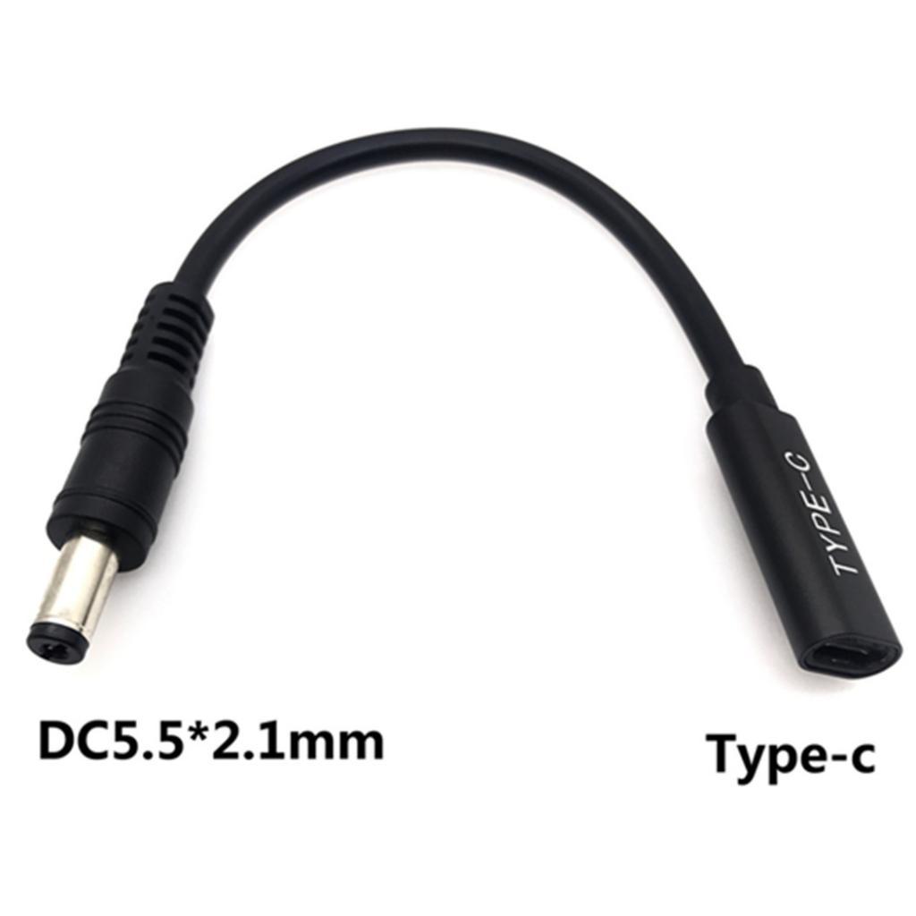 65W USB- Charging Cable 5.5 x 2.1mm Adapter Cable