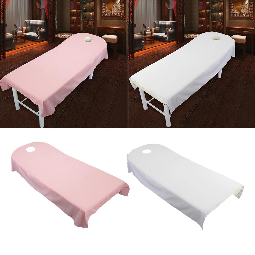 Pack Of 2pcs SPA Massage Treatment Bed Cover Pink+White