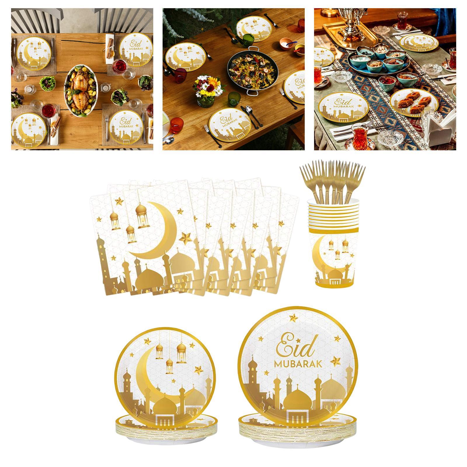 Paper Ramadan Eid Mubarak Party Supplies Set for Party Birthday Guests