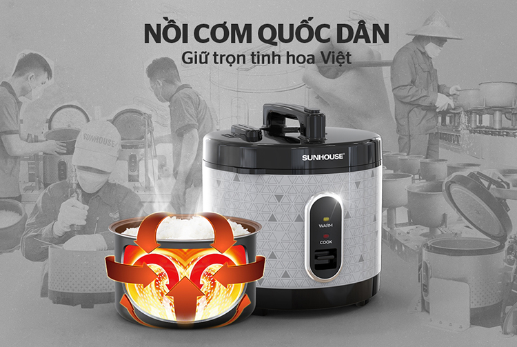 Nồi cơm điện Sunhouse SHD8305 3L - Hàng chính hãng