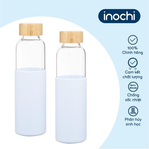 Bình nước thuỷ tinh bọc silicon Inochi - Nikko 550 ml